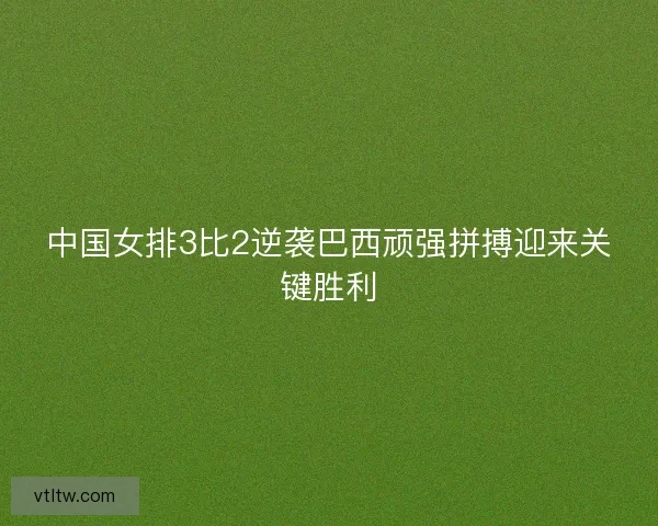 中国女排3比2逆袭巴西顽强拼搏迎来关键胜利